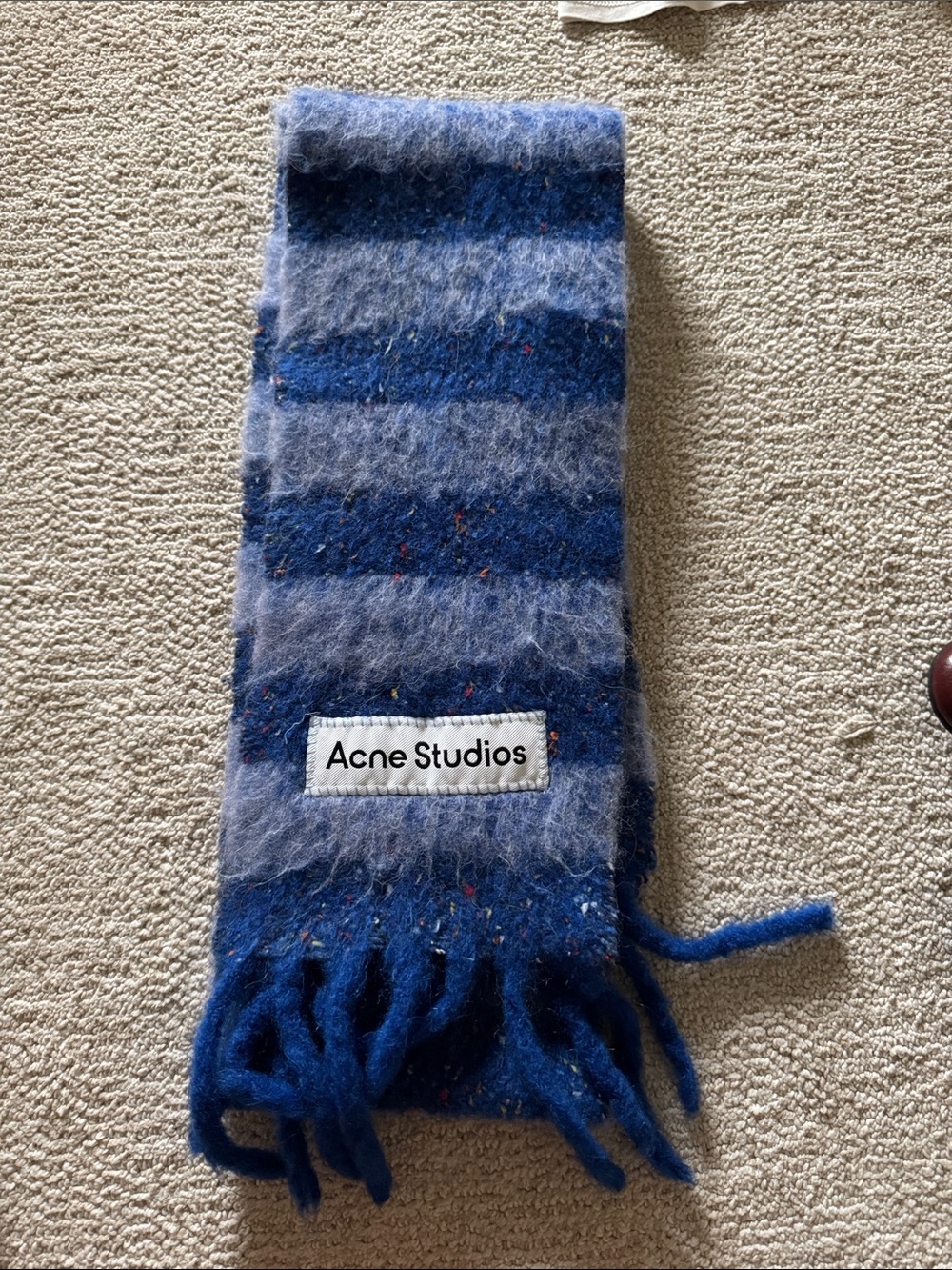 Acne Studios Blue Striped Mohair Scarf